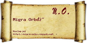 Migra Orbó névjegykártya